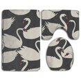 thumbnail image 1 of PUDMAD Swan 3 Piece Bathroom Rugs Set Bath Rug Contour Mat and Toilet Lid Cover, 1 of 2