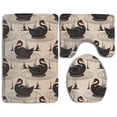 thumbnail image 1 of PUDMAD Swan Swimming 3 Piece Bathroom Rugs Set Bath Rug Contour Mat and Toilet Lid Cover, 1 of 2