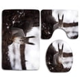 thumbnail image 1 of PUDMAD Sweet Snow Fear Cute Squirrel 3 Piece Bathroom Rugs Set Bath Rug Contour Mat and Toilet Lid Cover, 1 of 2
