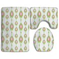 thumbnail image 1 of PUDMAD Sweetheart Holiday Stripe 3 Piece Bathroom Rugs Set Bath Rug Contour Mat and Toilet Lid Cover, 1 of 2