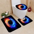 thumbnail image 1 of PUDMAD Swirling fire Water 3 Piece Bathroom Rugs Set Bath Rug Contour Mat and Toilet Lid Cover, 1 of 2