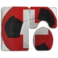 thumbnail image 1 of PUDMAD Switzerland Flag Football 3 Piece Bathroom Rugs Set Bath Rug Contour Mat and Toilet Lid Cover, 1 of 2