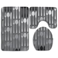 thumbnail image 1 of PUDMAD Tableware 3 Piece Bathroom Rugs Set Bath Rug Contour Mat and Toilet Lid Cover, 1 of 2