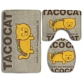 thumbnail image 1 of PUDMAD Tacocat Spelled Backwards Is Tacocat 3 Piece Bathroom Rugs Set Bath Rug Contour Mat and Toilet Lid Cover, 1 of 2