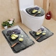 thumbnail image 1 of PUDMAD Tea ice Cream Mint Leaves Spoon ice Cream 3 Piece Bathroom Rugs Set Bath Rug Contour Mat and Toilet Lid Cover, 1 of 2