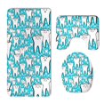 thumbnail image 1 of PUDMAD Teeth 3 Piece Bathroom Rugs Set Bath Rug Contour Mat and Toilet Lid Cover, 1 of 2