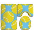 thumbnail image 1 of PUDMAD Tennis Balls 3 Piece Bathroom Rugs Set Bath Rug Contour Mat and Toilet Lid Cover, 1 of 2