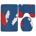 thumbnail image 1 of PUDMAD Texas Map Flag 3 Piece Bathroom Rugs Set Bath Rug Contour Mat and Toilet Lid Cover, 1 of 2