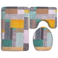 thumbnail image 1 of PUDMAD Textile Fabric 3 Piece Bathroom Rugs Set Bath Rug Contour Mat and Toilet Lid Cover, 1 of 2