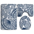 thumbnail image 1 of PUDMAD Texture Doodle Seashells Boho 3 Piece Bathroom Rugs Set Bath Rug Contour Mat and Toilet Lid Cover, 1 of 2