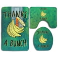 thumbnail image 1 of PUDMAD Thanks A Bunch 3 Piece Bathroom Rugs Set Bath Rug Contour Mat and Toilet Lid Cover, 1 of 2