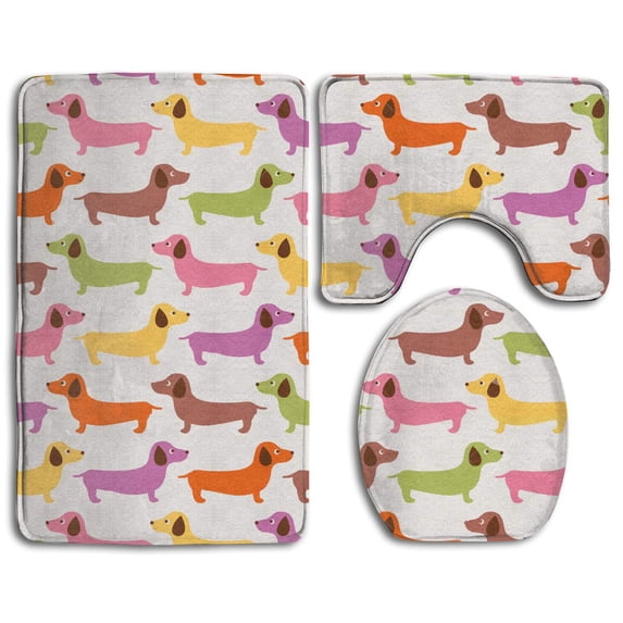 PUDMAD Thanksgiving Day 3 Piece Bathroom Rugs Set Bath Rug Contour Mat and Toilet Lid Cover
