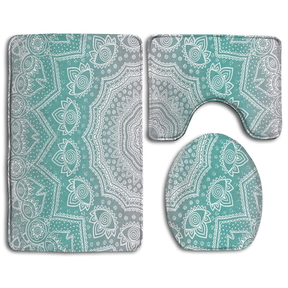 PUDMAD Thanksgiving Day 3 Piece Bathroom Rugs Set Bath Rug Contour Mat and Toilet Lid Cover