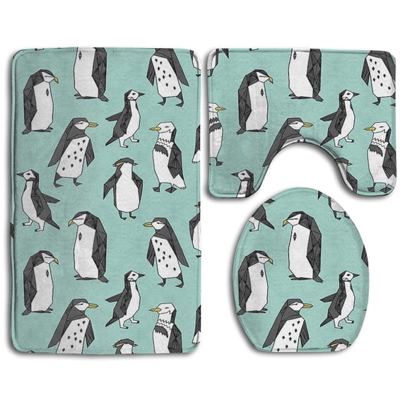 PUDMAD Thanksgiving Day 3 Piece Bathroom Rugs Set Bath Rug Contour Mat and Toilet Lid Cover