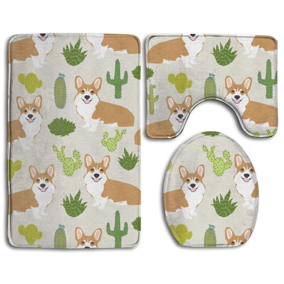 PUDMAD Thanksgiving Day1 3 Piece Bathroom Rugs Set Bath Rug Contour Mat and Toilet Lid Cover