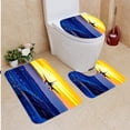 thumbnail image 1 of PUDMAD The Airplane Landing at Airport Runway at Sunset 3 Piece Bathroom Rugs Set Bath Rug Contour Mat and Toilet Lid Cover, 1 of 2