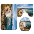 thumbnail image 1 of PUDMAD The Jewel Inishowen Five Fingers Strand 3 Piece Bathroom Rugs Set Bath Rug Contour Mat and Toilet Lid Cover, 1 of 2