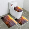thumbnail image 1 of PUDMAD The Sun Rises Over Barcelona 3 Piece Bathroom Rugs Set Bath Rug Contour Mat and Toilet Lid Cover, 1 of 2