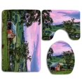 thumbnail image 1 of PUDMAD There Beauty in Simplicity 3 Piece Bathroom Rugs Set Bath Rug Contour Mat and Toilet Lid Cover, 1 of 2
