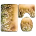 thumbnail image 1 of PUDMAD Thin Grass 3 Piece Bathroom Rugs Set Bath Rug Contour Mat and Toilet Lid Cover, 1 of 2