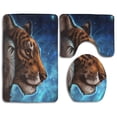 thumbnail image 1 of PUDMAD Tiger Eyes 3 Piece Bathroom Rugs Set Bath Rug Contour Mat and Toilet Lid Cover, 1 of 2