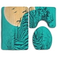 thumbnail image 1 of PUDMAD Tigers 3 Piece Bathroom Rugs Set Bath Rug Contour Mat and Toilet Lid Cover, 1 of 2