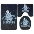 thumbnail image 1 of PUDMAD Time to Make Biscuits 3 Piece Bathroom Rugs Set Bath Rug Contour Mat and Toilet Lid Cover, 1 of 2