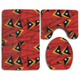 thumbnail image 1 of PUDMAD Timor-Leste Flag Wave Collage 3 Piece Bathroom Rugs Set Bath Rug Contour Mat and Toilet Lid Cover, 1 of 2