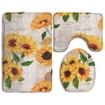 thumbnail image 1 of PUDMAD Tingscity Household Sunflower 3 Piece Bathroom Rugs Set Bath Rug Contour Mat and Toilet Lid Cover, 1 of 2