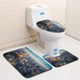 thumbnail image 1 of PUDMAD Tokyo 3 Piece Bathroom Rugs Set Bath Rug Contour Mat and Toilet Lid Cover, 1 of 2