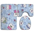 thumbnail image 1 of PUDMAD Toothpaste 3 Piece Bathroom Rugs Set Bath Rug Contour Mat and Toilet Lid Cover, 1 of 2
