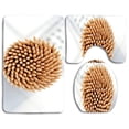 thumbnail image 1 of PUDMAD Toothpick 3 Piece Bathroom Rugs Set Bath Rug Contour Mat and Toilet Lid Cover, 1 of 2
