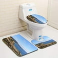 thumbnail image 1 of PUDMAD Torrey Pines Beach Coast San Diego California 3 Piece Bathroom Rugs Set Bath Rug Contour Mat and Toilet Lid Cover, 1 of 2