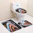 thumbnail image 1 of PUDMAD Trail 3 Piece Bathroom Rugs Set Bath Rug Contour Mat and Toilet Lid Cover, 1 of 2