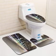 thumbnail image 1 of PUDMAD Trails on Old Building 3 Piece Bathroom Rugs Set Bath Rug Contour Mat and Toilet Lid Cover, 1 of 2