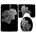 thumbnail image 1 of PUDMAD Transparent Leaves 3 Piece Bathroom Rugs Set Bath Rug Contour Mat and Toilet Lid Cover, 1 of 2