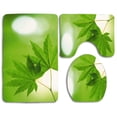 thumbnail image 1 of PUDMAD Tree Leaves 3 Piece Bathroom Rugs Set Bath Rug Contour Mat and Toilet Lid Cover, 1 of 2