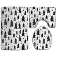thumbnail image 1 of PUDMAD Trees Black White 3 Piece Bathroom Rugs Set Bath Rug Contour Mat and Toilet Lid Cover, 1 of 2