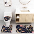 thumbnail image 1 of PUDMAD Trendy Seamless Harbor Theme 3 Piece Bathroom Rugs Set Bath Rug Contour Mat and Toilet Lid Cover, 1 of 2