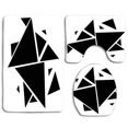 thumbnail image 1 of PUDMAD Triangle 3 Piece Bathroom Rugs Set Bath Rug Contour Mat and Toilet Lid Cover, 1 of 2