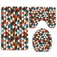 thumbnail image 1 of PUDMAD Triangle 3 Piece Bathroom Rugs Set Bath Rug Contour Mat and Toilet Lid Cover, 1 of 2