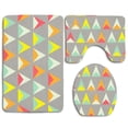 thumbnail image 1 of PUDMAD Triangle Triangle 3 Piece Bathroom Rugs Set Bath Rug Contour Mat and Toilet Lid Cover, 1 of 2