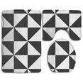 thumbnail image 1 of PUDMAD Triangular Square 3 Piece Bathroom Rugs Set Bath Rug Contour Mat and Toilet Lid Cover, 1 of 2