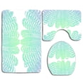 thumbnail image 1 of PUDMAD Tribal Feathers Seafoam 3 Piece Bathroom Rugs Set Bath Rug Contour Mat and Toilet Lid Cover, 1 of 2