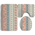 thumbnail image 1 of PUDMAD Tribal Style Aztec 3 Piece Bathroom Rugs Set Bath Rug Contour Mat and Toilet Lid Cover, 1 of 2