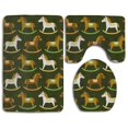 thumbnail image 1 of PUDMAD Trojan 3 Piece Bathroom Rugs Set Bath Rug Contour Mat and Toilet Lid Cover, 1 of 2