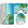 thumbnail image 1 of PUDMAD Tropical Beach Palm Tree 3 Piece Bathroom Rugs Set Bath Rug Contour Mat and Toilet Lid Cover, 1 of 2
