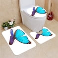 thumbnail image 1 of PUDMAD Tropical Butterfly 3 Piece Bathroom Rugs Set Bath Rug Contour Mat and Toilet Lid Cover, 1 of 2