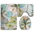 thumbnail image 1 of PUDMAD Tropical Coconut Tree 3 Piece Bathroom Rugs Set Bath Rug Contour Mat and Toilet Lid Cover, 1 of 2