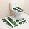 thumbnail image 1 of PUDMAD Tropical Leaves Floral 3 Piece Bathroom Rugs Set Bath Rug Contour Mat and Toilet Lid Cover, 1 of 2